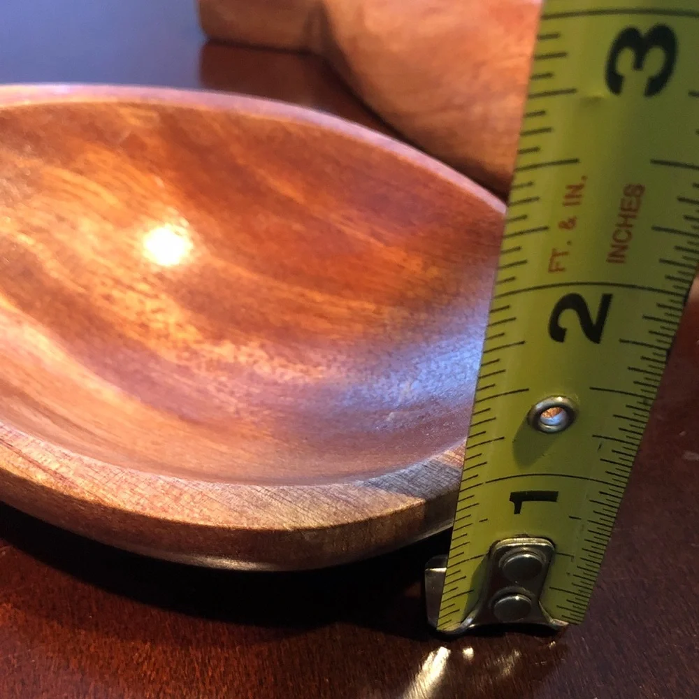 MCM Wooden Pineapple-Shaped Serving Bowls set of 3 - Picture 7 of 16